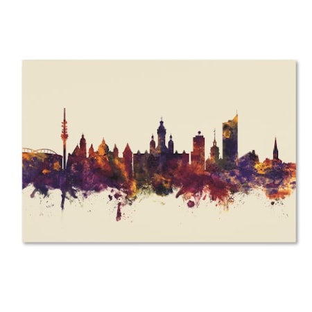 Michael Tompsett 'Leipzig Germany Skyline V' Canvas Art,12x19